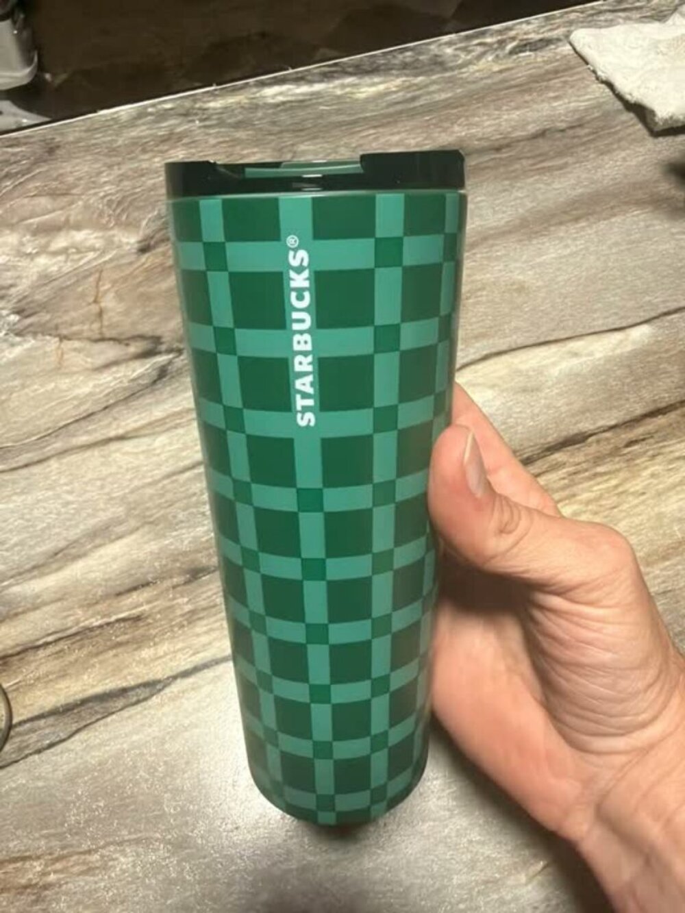 Metal Starbucks cup